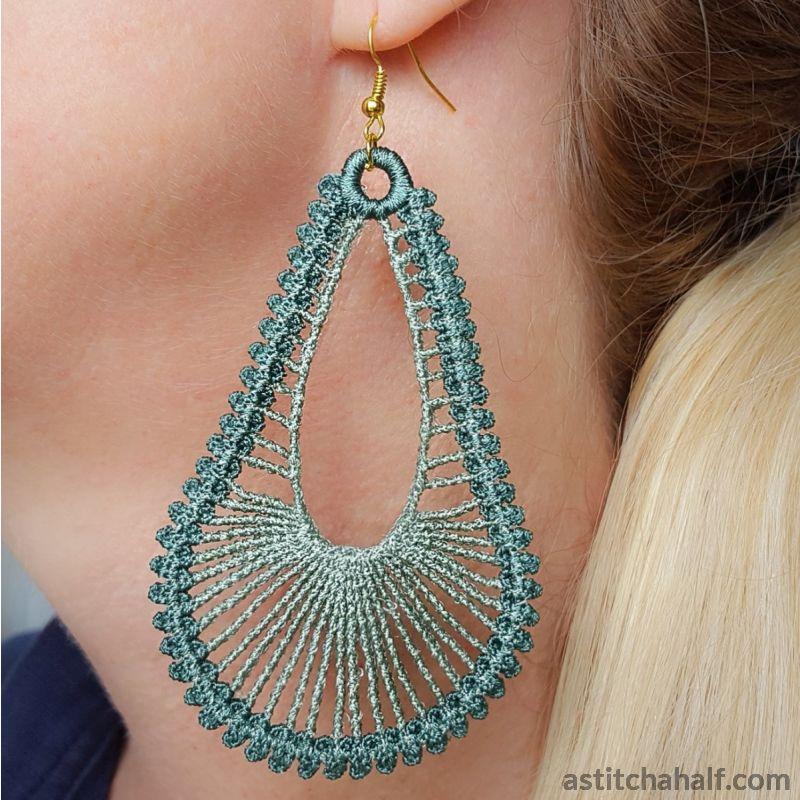 Freestanding Lace Lunar Loop Earrings - aStitch aHalf