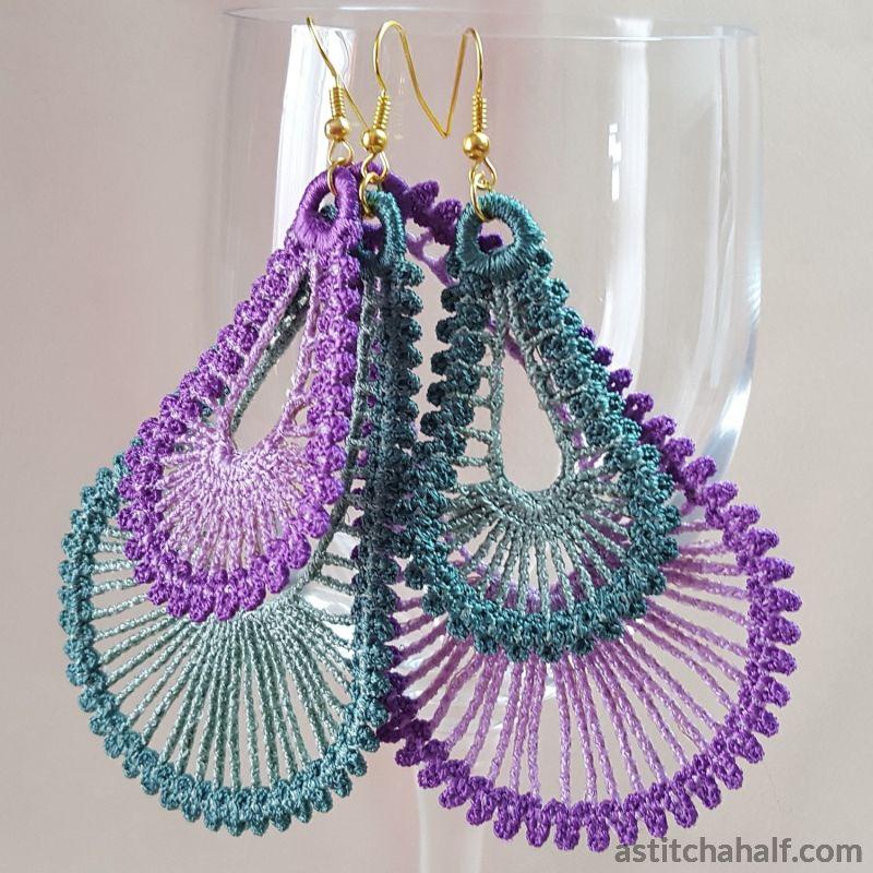 Freestanding Lace Lunar Loop Earrings - aStitch aHalf
