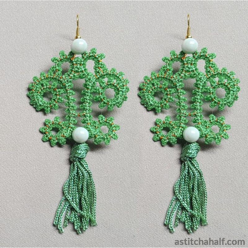 Freestanding Lace Pearls and Lace Earrings - aStitch aHalf
