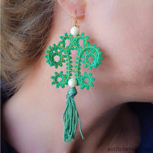 Freestanding Lace Pearls and Lace Earrings - aStitch aHalf