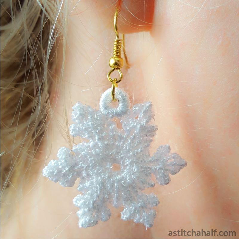 Freestanding Lace Snowflake Earrings - aStitch aHalf
