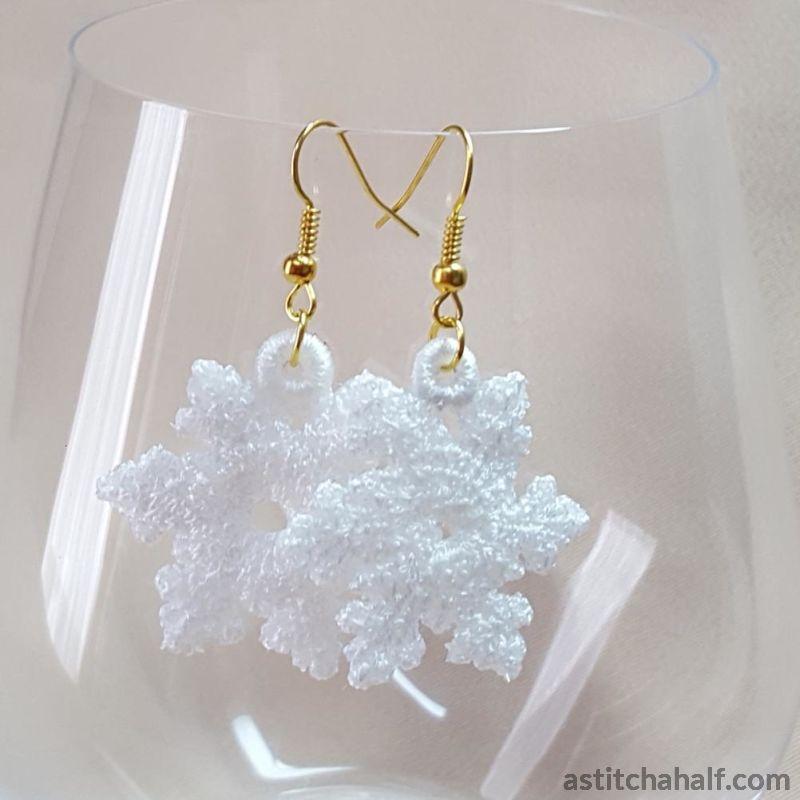 Freestanding Lace Snowflake Earrings - aStitch aHalf