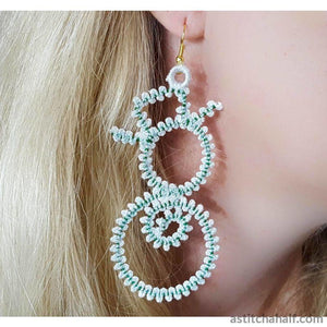 Freestanding Lace Snowman Earrings - aStitch aHalf
