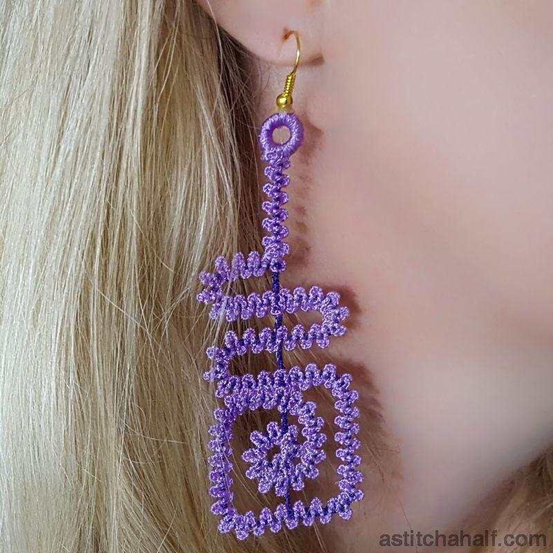 Freestanding Lace Spiral and Square Jewels - aStitch aHalf