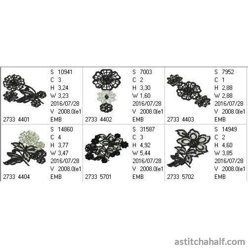 Freestanding Lace Summer Motifs Bouquet - aStitch aHalf