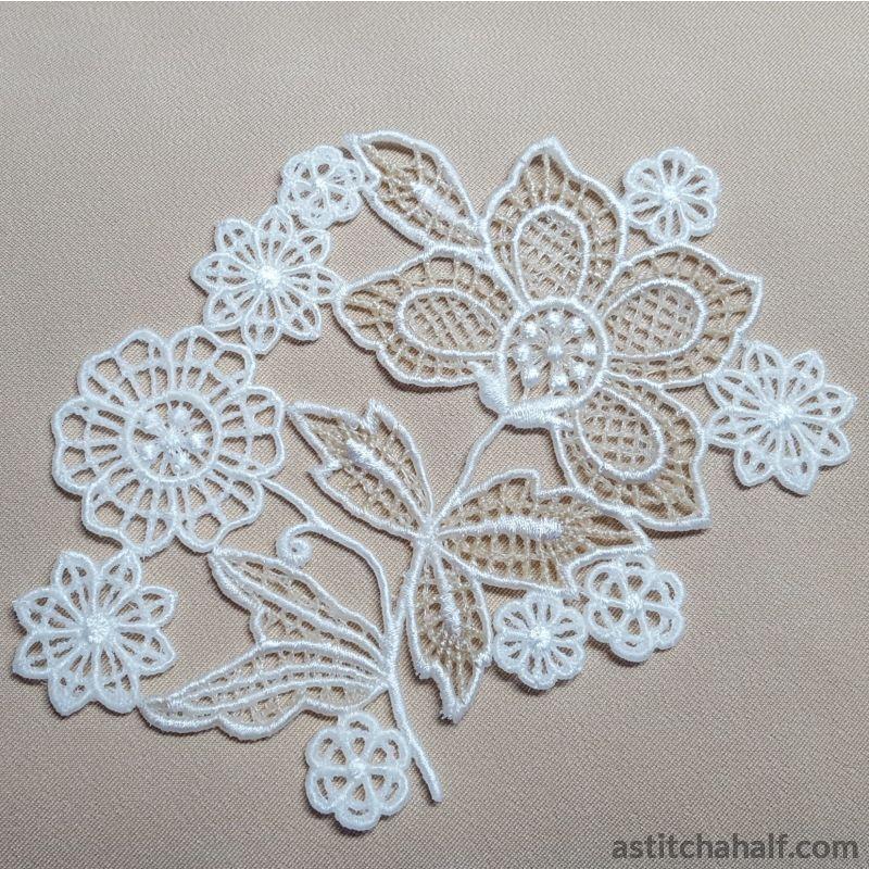 Freestanding Lace Summer Motifs Bouquet - aStitch aHalf