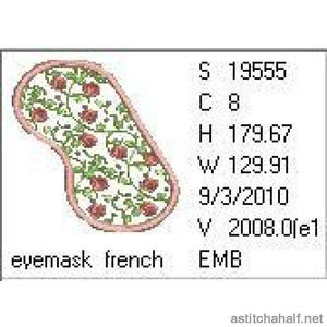 French Rose Eye Mask - a-stitch-a-half