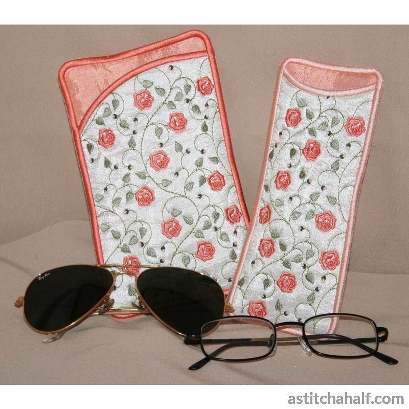 French Rose Eyeglass Cases - a-stitch-a-half