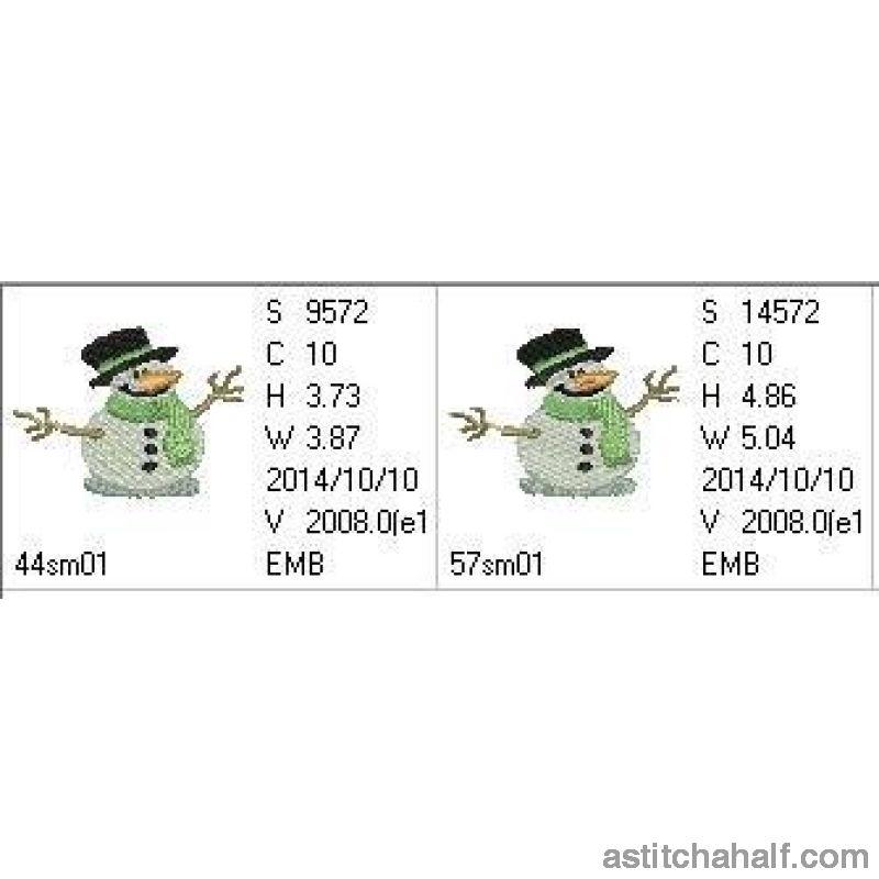 Frosty Snowman - aStitch aHalf