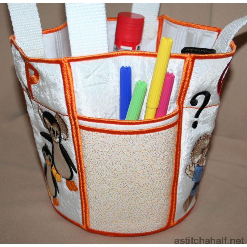 Fuzzy Bucket Tote P Q R - aStitch aHalf