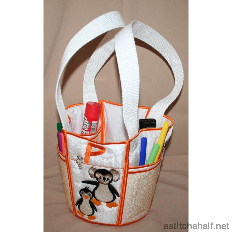 Fuzzy Bucket Tote P Q R - aStitch aHalf