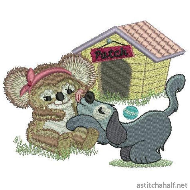Fuzzy Emma and Patch - a-stitch-a-half