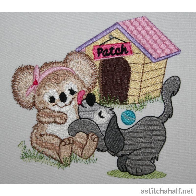 Fuzzy Emma and Patch - a-stitch-a-half