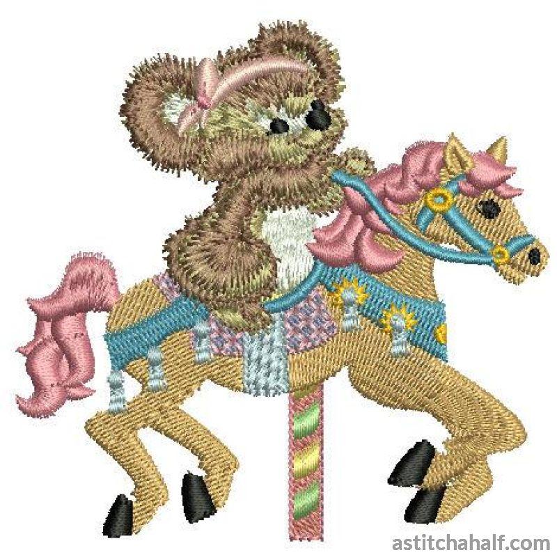 Fuzzy Emma on Carousel - a-stitch-a-half