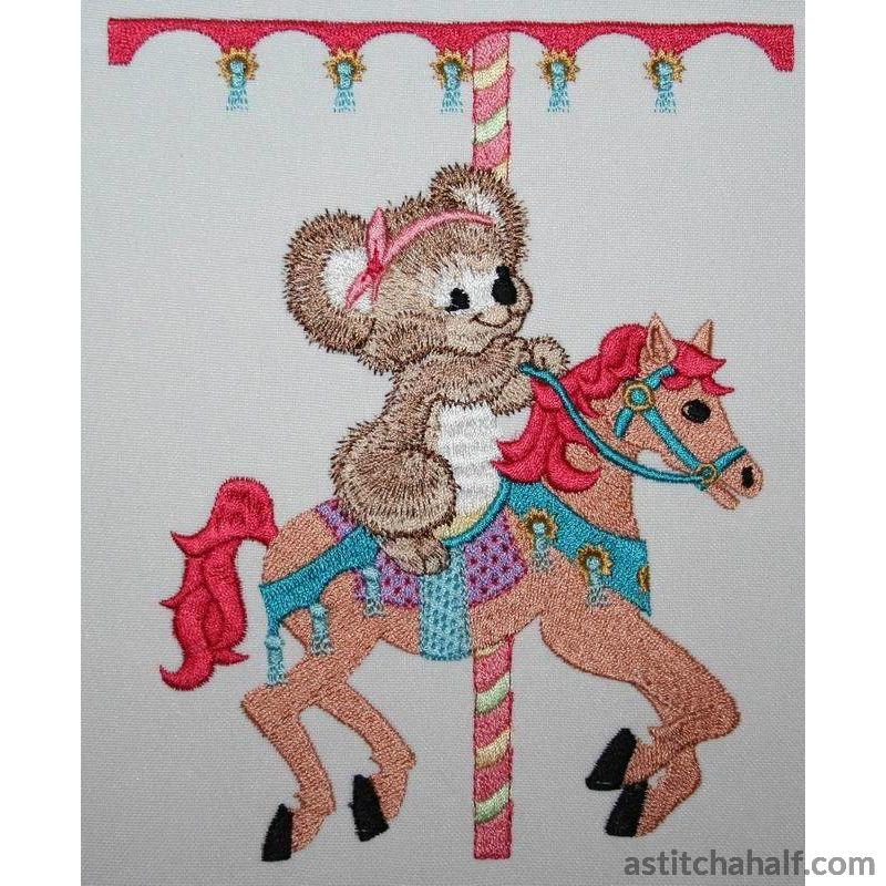Fuzzy Emma on Carousel - a-stitch-a-half