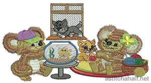 Fuzzy Feline Lovers - a-stitch-a-half