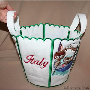 Fuzzy Italy Bucket Bin - aStitch aHalf