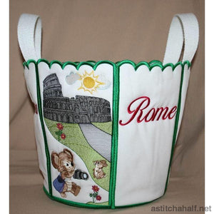Fuzzy Italy Bucket Bin - aStitch aHalf