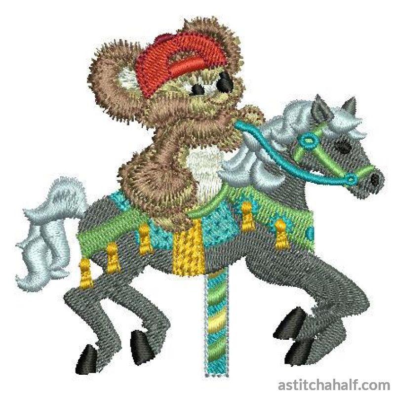 Fuzzy Jacob on Carousel - a-stitch-a-half