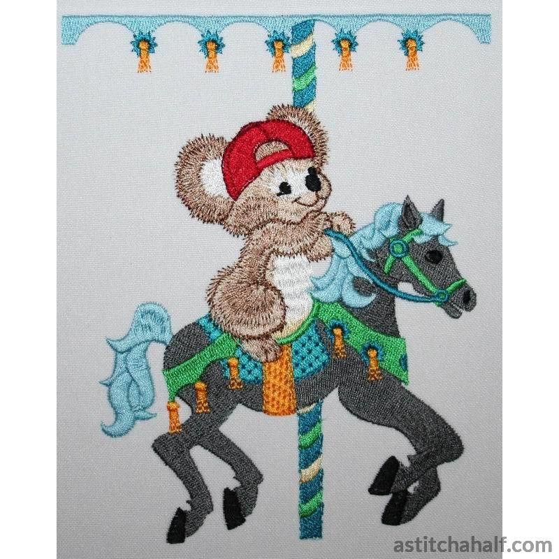 Fuzzy Jacob on Carousel - a-stitch-a-half