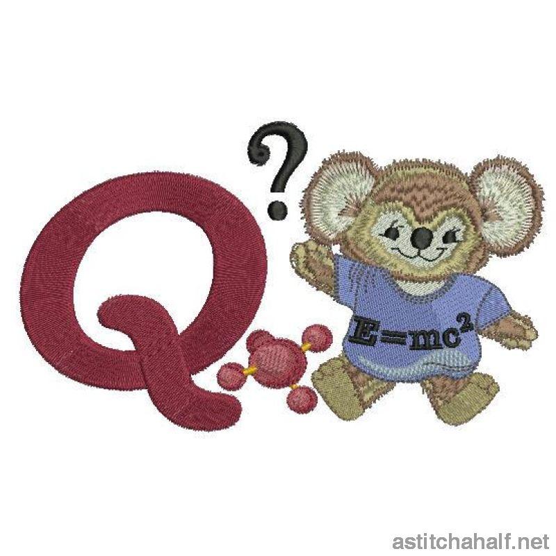 Fuzzy Letter Q - a-stitch-a-half