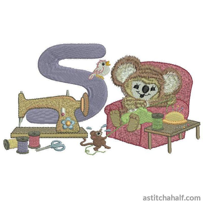Fuzzy Letter S - a-stitch-a-half