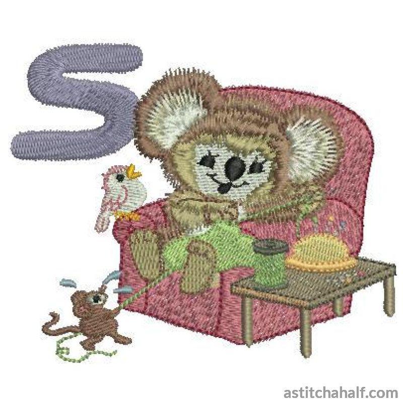Fuzzy Letter S - a-stitch-a-half