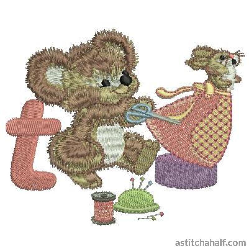 Fuzzy Letter T - a-stitch-a-half