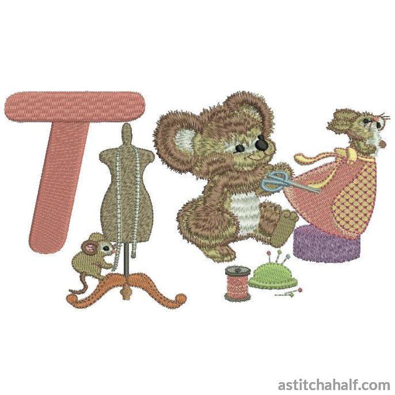 Fuzzy Letter T - a-stitch-a-half