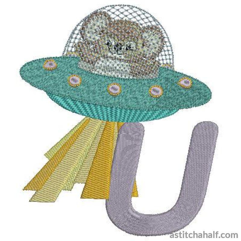 Fuzzy Letter U - a-stitch-a-half
