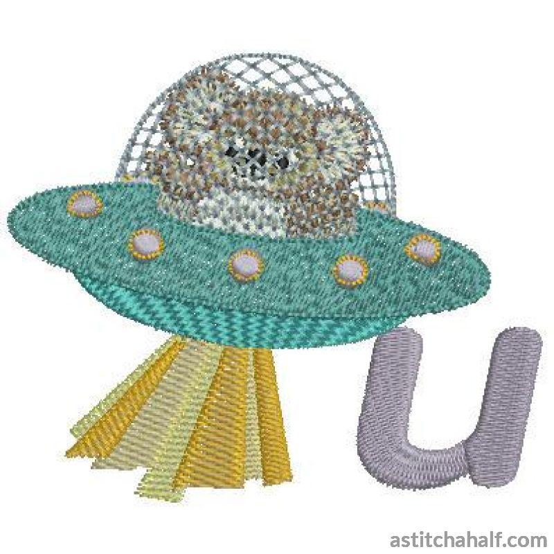 Fuzzy Letter U - a-stitch-a-half