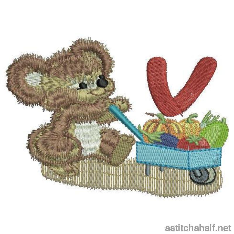 Fuzzy Letter V - a-stitch-a-half