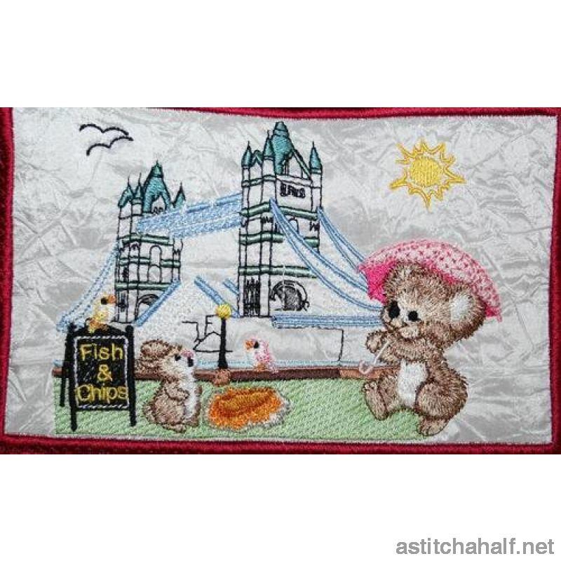 Fuzzy Olivia at the Tower Bridge - a-stitch-a-half