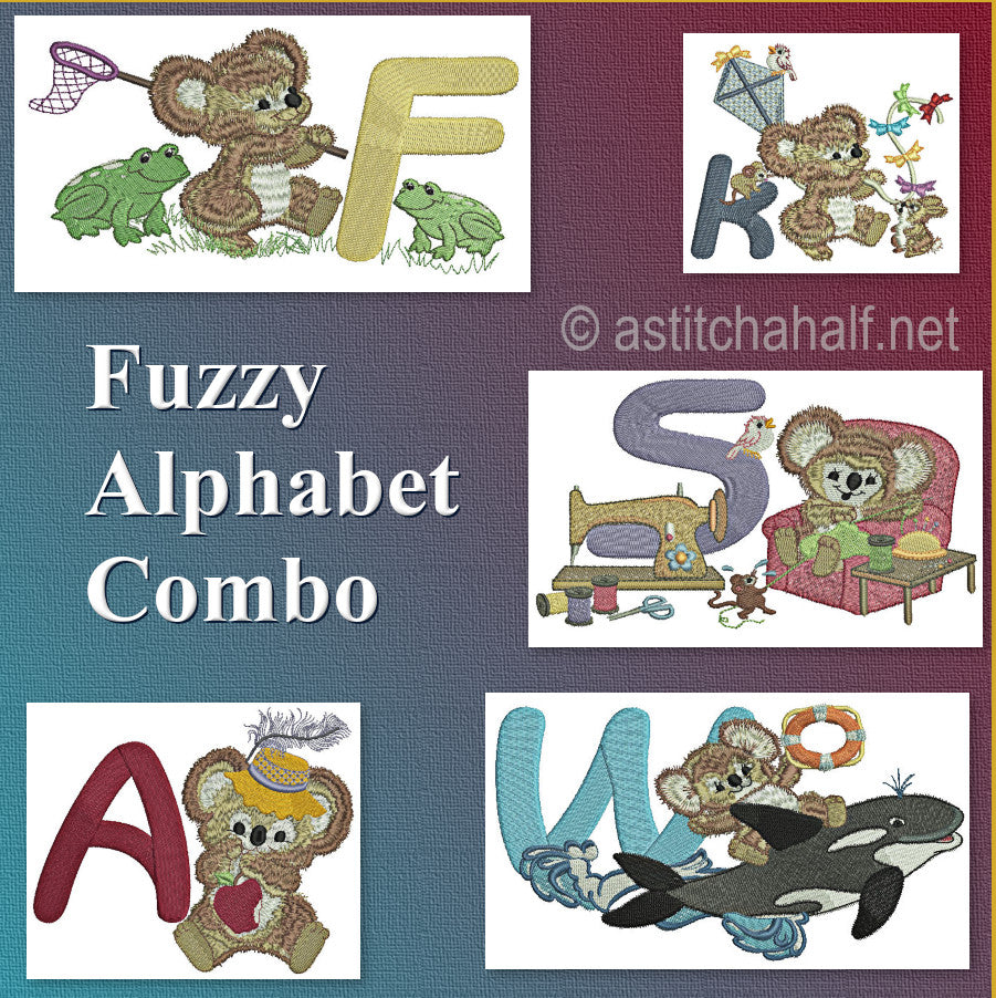 Fuzzy Alphabet Combo - a-stitch-a-half