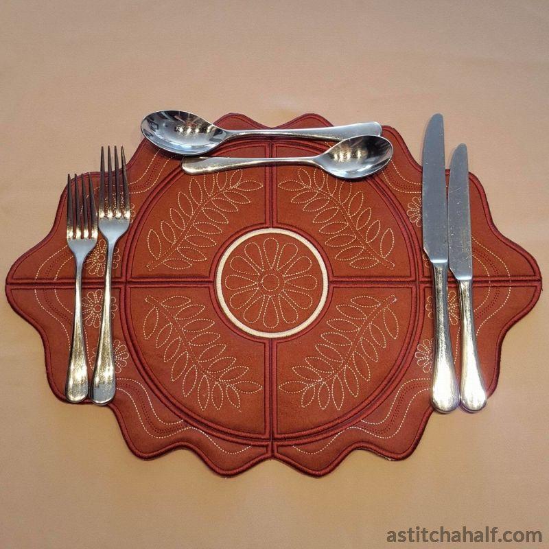 Garden Song Place Mat Variety - aStitch aHalf