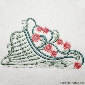 Geometric and Roses embroidery design - aStitch aHalf