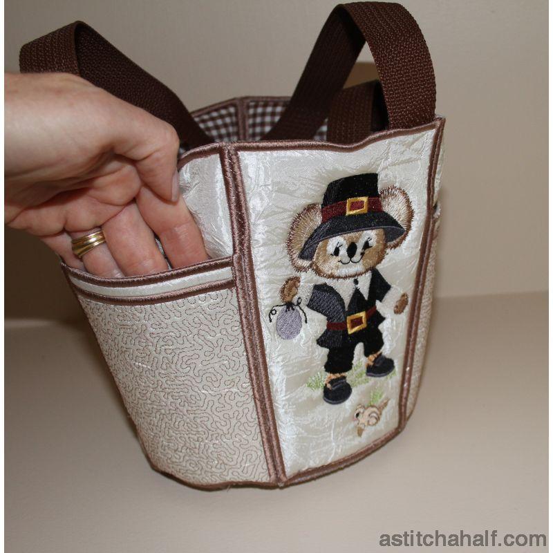 George and Martha Fuzzy Bucket Tote - aStitch aHalf