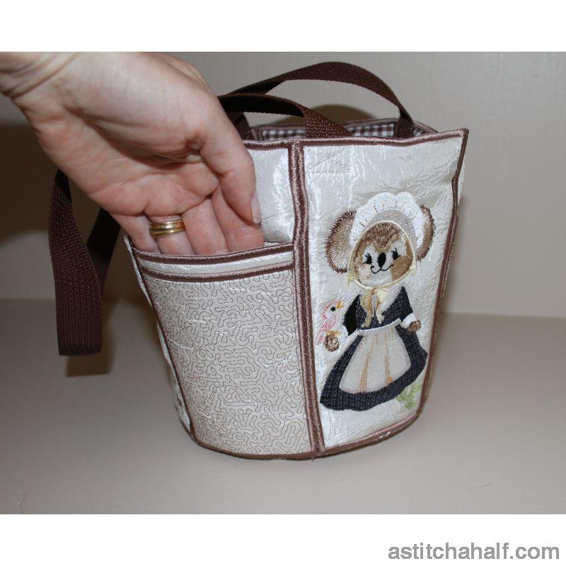 George and Martha Fuzzy Bucket Tote - aStitch aHalf
