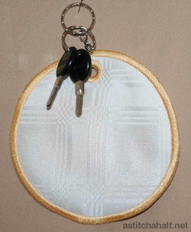 Gerbera Keytag - a-stitch-a-half