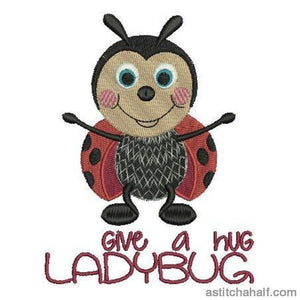 Give a hug Ladybug - aStitch aHalf