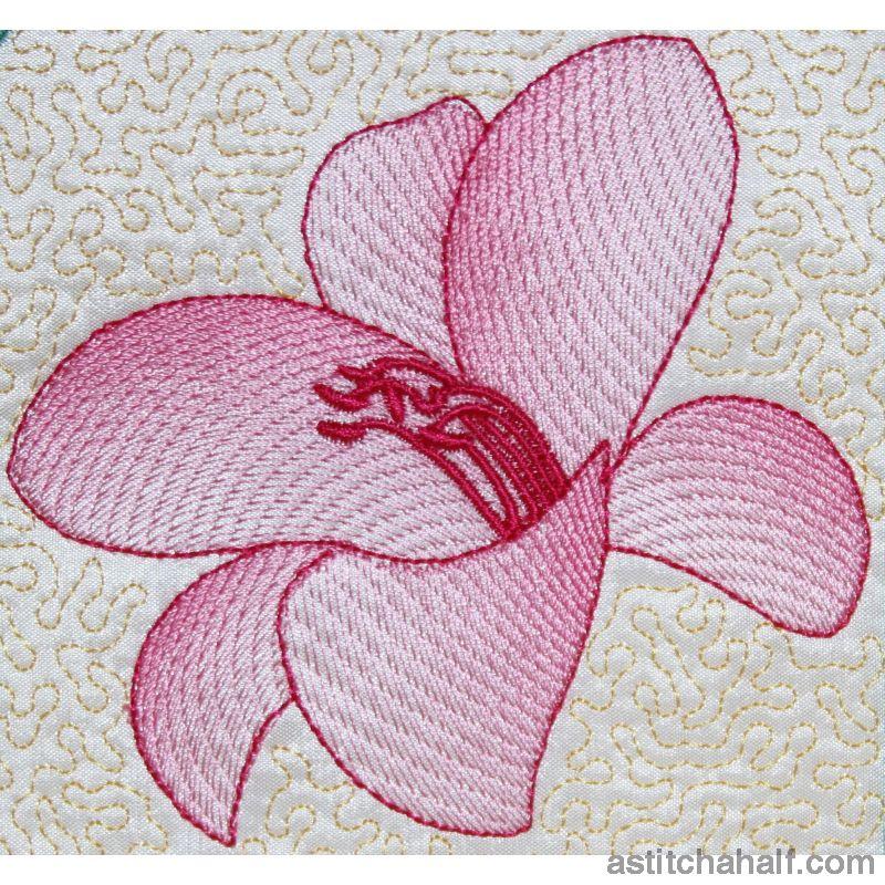 Gossamer Lily Pocket and Lily Flowery Design - aStitch aHalf