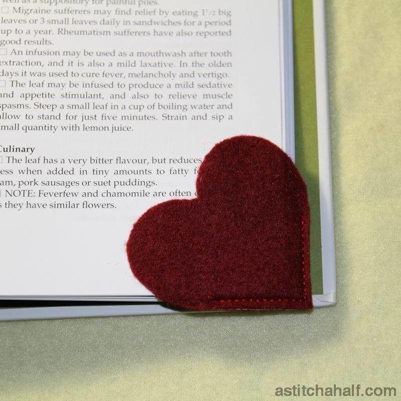 Heart bookmark - aStitch aHalf