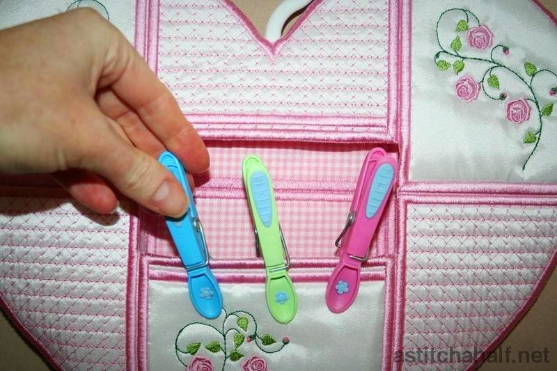 Heart Peg Bag - a-stitch-a-half