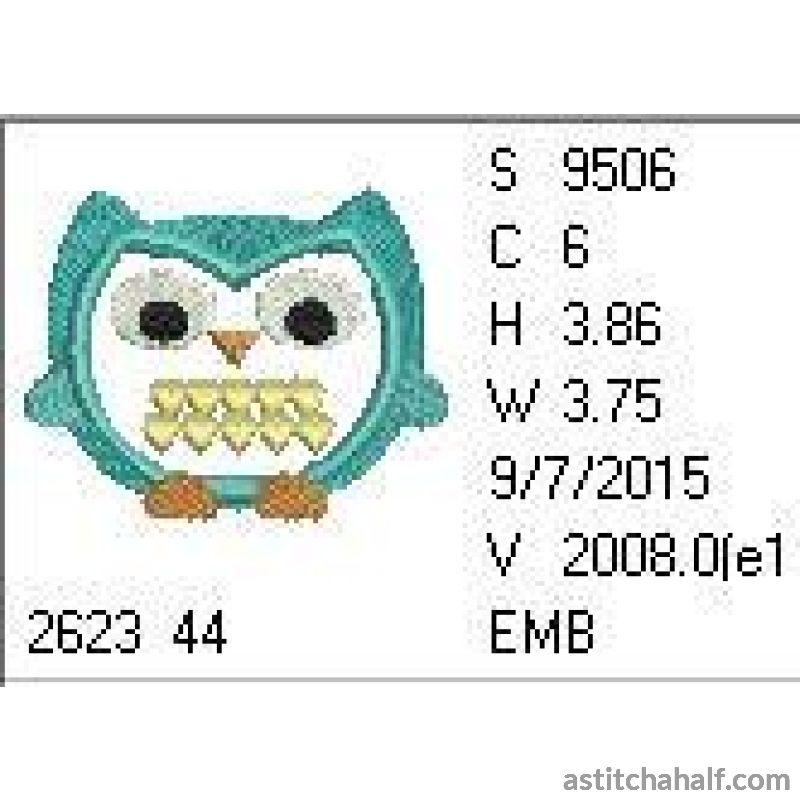 Hearts Owl - aStitch aHalf