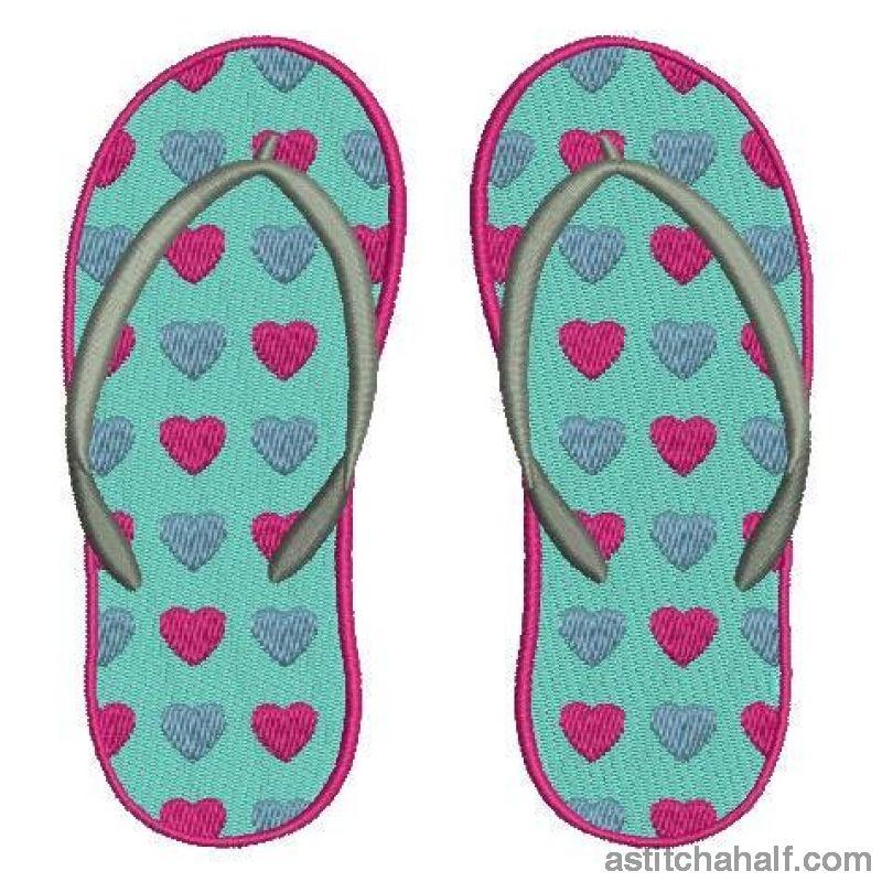 Hearty Flip Flops - aStitch aHalf