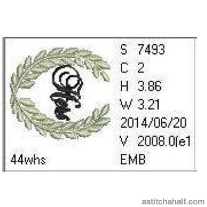 Hers Wreath Monogram - aStitch aHalf