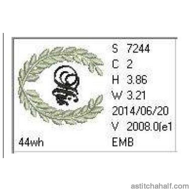 His Wreath Monogram - aStitch aHalf
