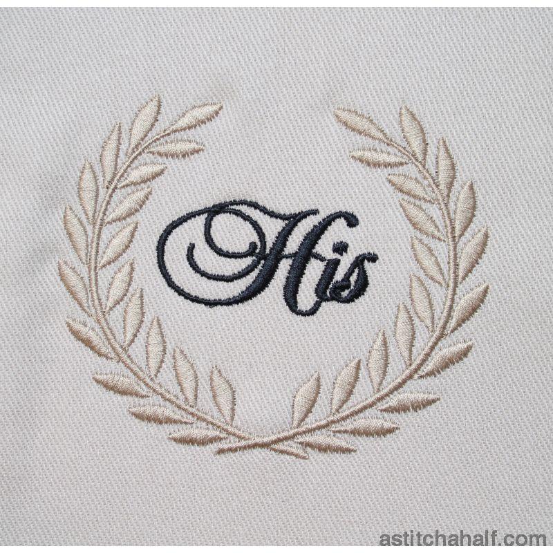 His Wreath Monogram - aStitch aHalf