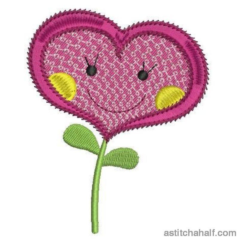 Holly Heart - aStitch aHalf