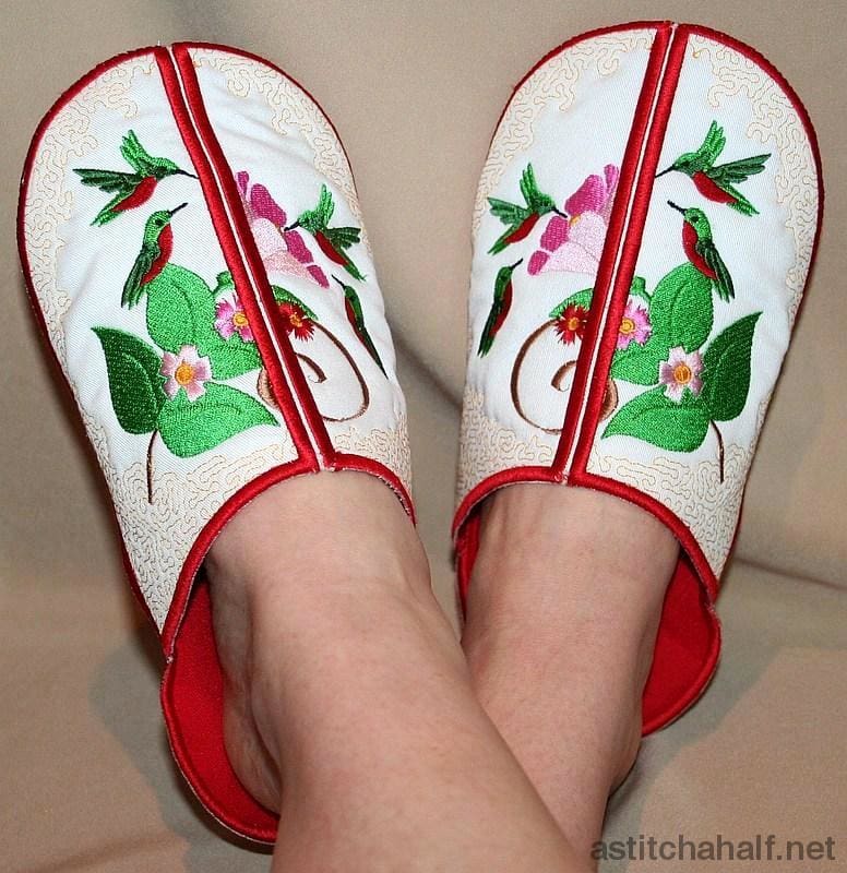 Humming Birds Slippers - a-stitch-a-half